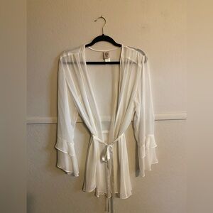 Elegant White Sheer Robe